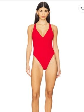 NEW Missguided Red Knot Shoulder Classic High Cut Sexy One-Piece Swimsuit